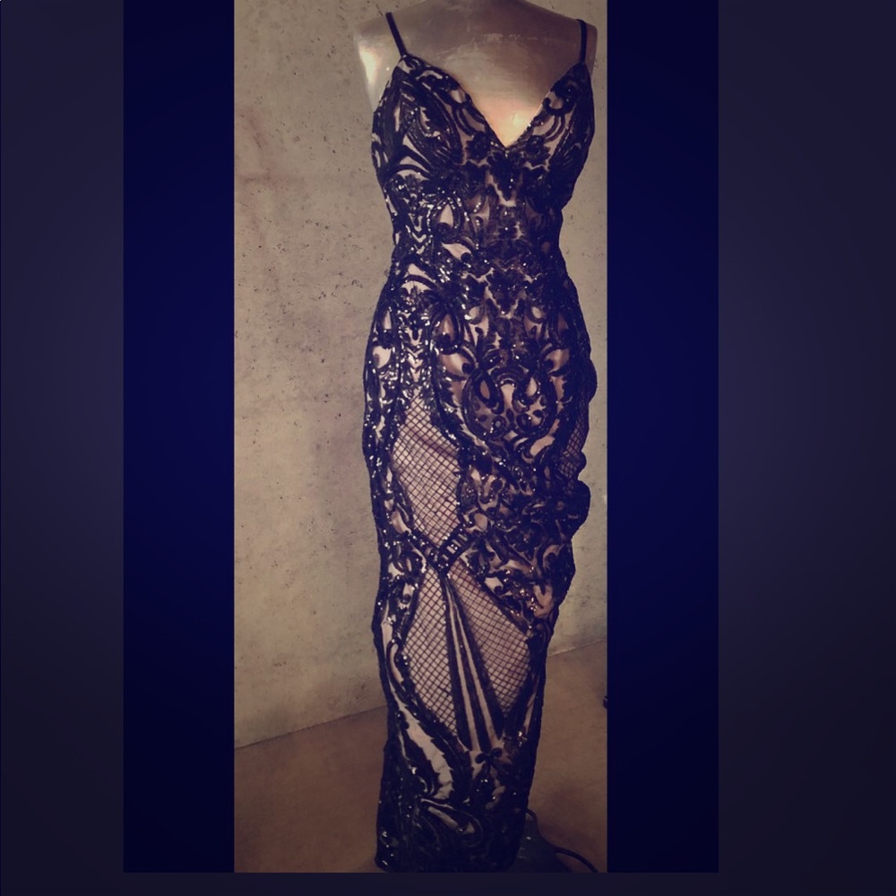 Black sequins dress